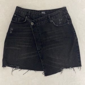 BDG black denim black cross over wrap skirt sz sm